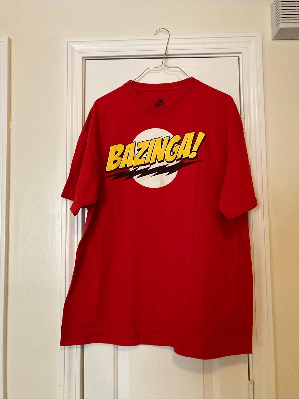 Big Bang Theory Shirt Mens Extra Large XL Short Sleeve Red Bazinga